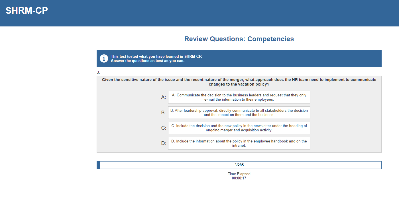 [App] SHRM-CP Offline Exam on All PC version 2025 - 1000 + Question